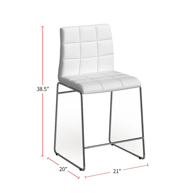 Orren Ellis Set Of 2 Leatherette Upholstered Counter Hight Chair In White (Set of 2)