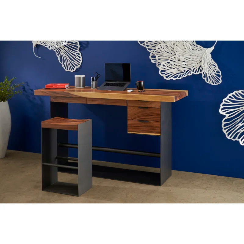 Phillips Collection Iron Frame Standing Desk with Drawers