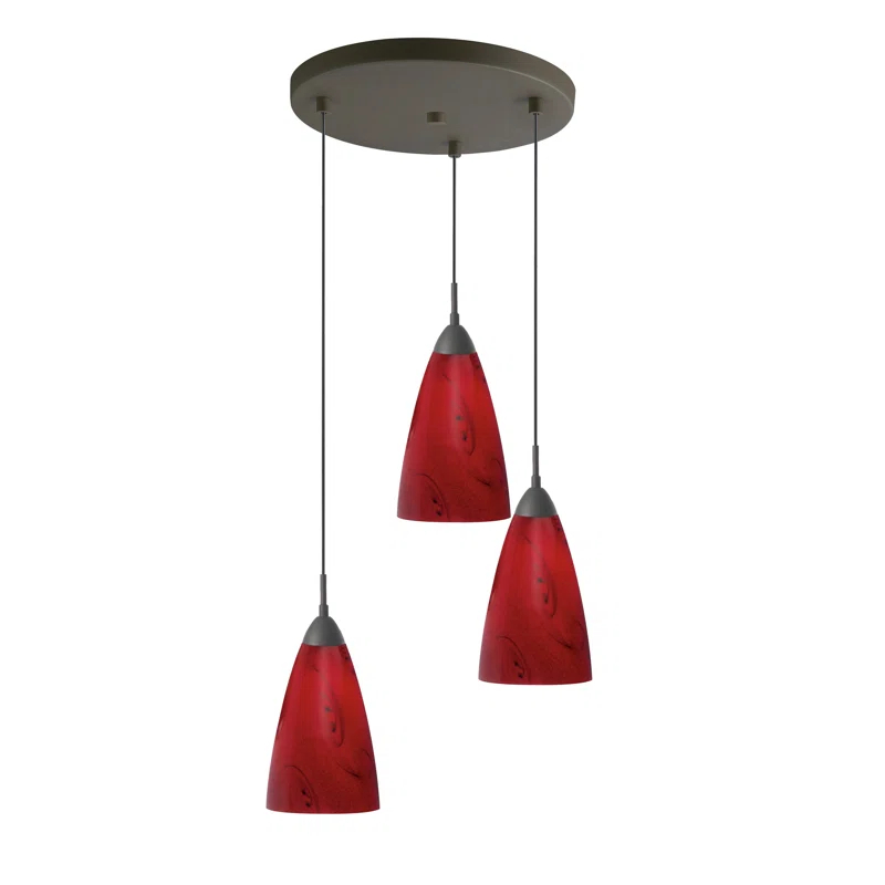 Woodbridge Lighting Art Glass 3 - Light Cluster Pendant