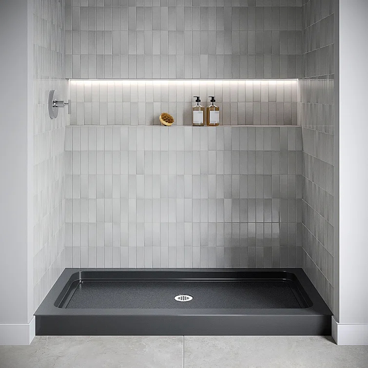 Streamline Bath Streamline 60 in. x 32 in. Alcove Acrylic Shower Base With Center Drain, Drain Included GB-516-68