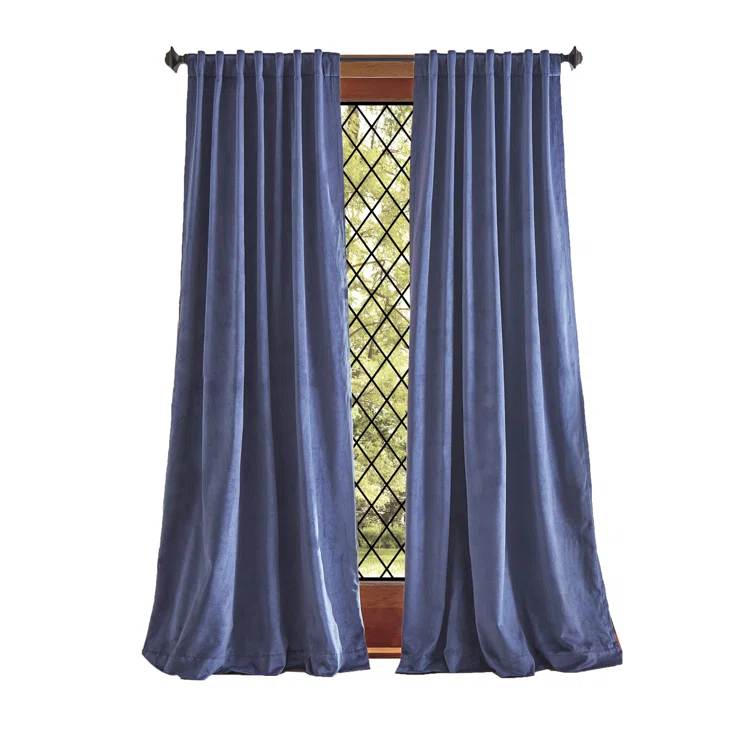 Martha Stewart Lucca Velvet Solid Max Blackout Rod Pocket Curtain Panel Pair (Set of 2) (Set of 2)