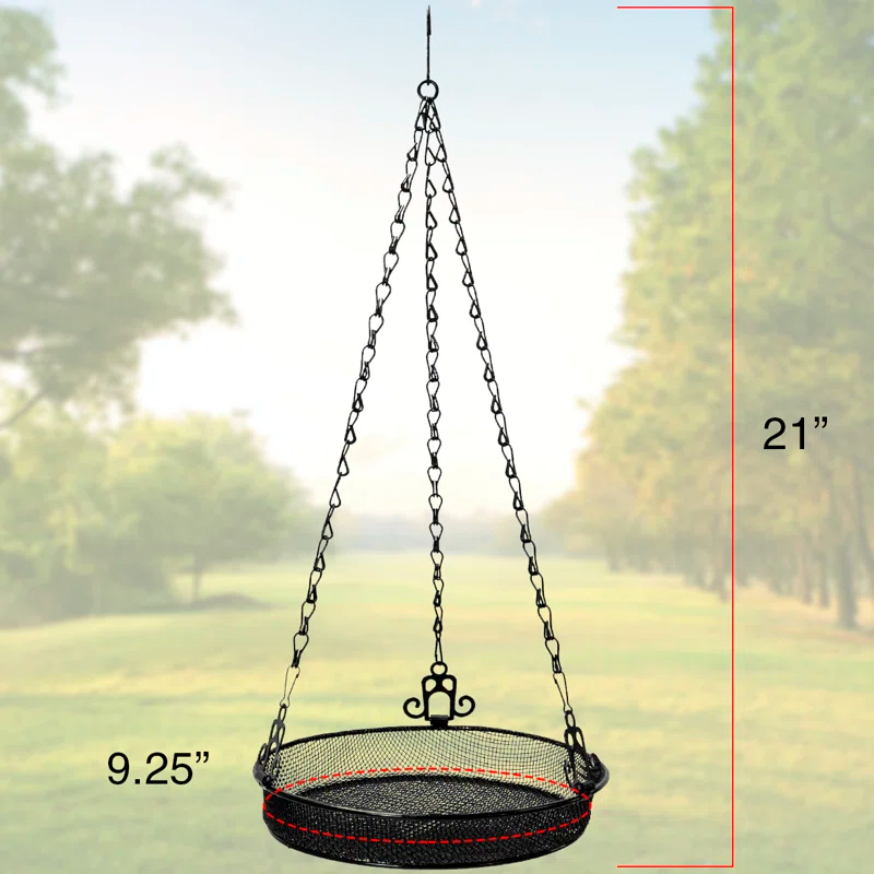 Sorbus Sorbus Metal Bird Feeder Hanging Tray in Black