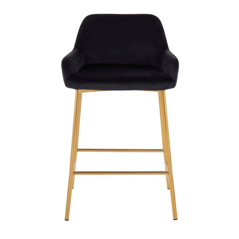 Willa Arlo™ Interiors Cassiopeia Upholstered Counter Stool with Metal Frame (Set of 2)