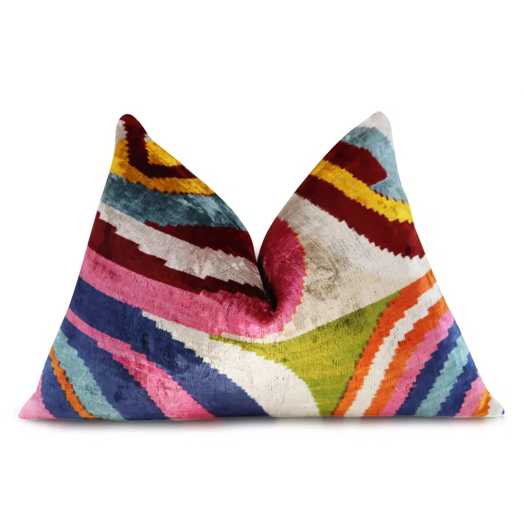 Canvello Geometric Velvet Throw Pillow