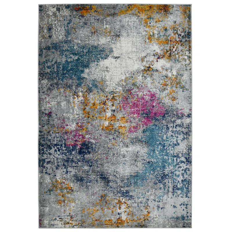AMER Rugs Hannah Abstract Transitional Durable Performance Multicolor Area Rug