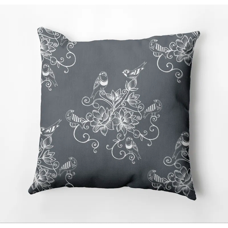 e by design Botanical Blooms Floral Indoor/Outdoor Reversible Throw Pillow