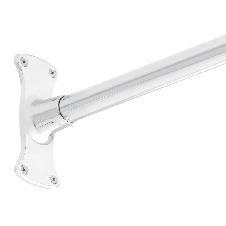 Signature Hardware 66" Brass Straight Shower Curtain Rod