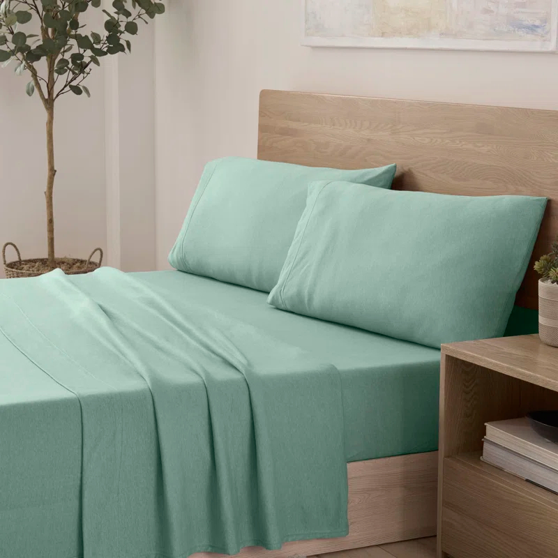 Vellux Vellux Solid Jersey Knit Sheets - Cotton Blend, Deep Pocket, Ultra Soft