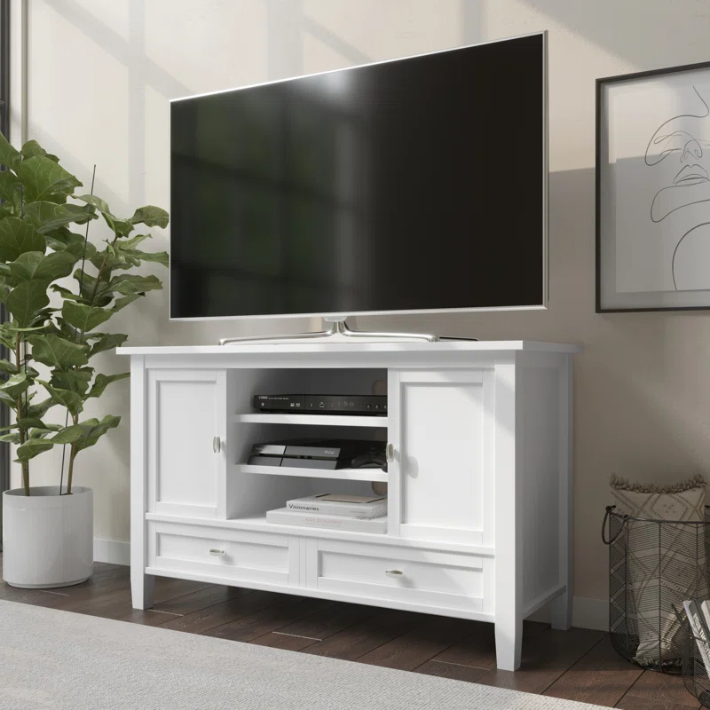 Simpli Home Warm Shaker SOLID WOOD TV Media Stand iFor TVs up to 50 inches
