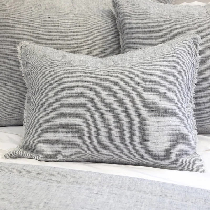 Logan Linen Sham by Pom Pom at Home - Navy / Standard