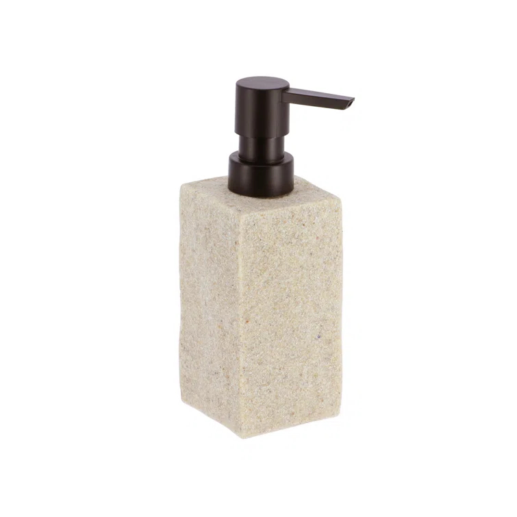 Evideco Stone Bath Square Resin Hand Soap & Lotion Dispenser