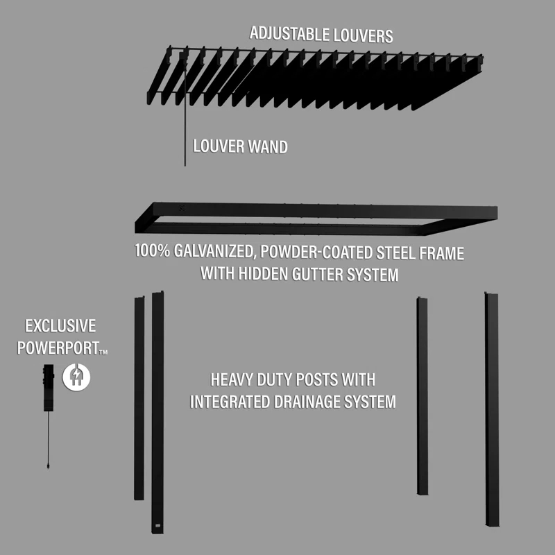 Sarasota Steel Louvered Pergola