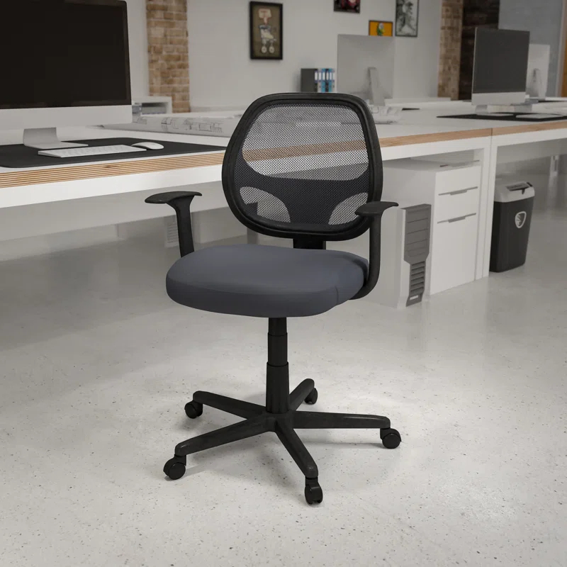 Mid-Back Mesh Swivel Ergonomic Task Office Chair - Arms