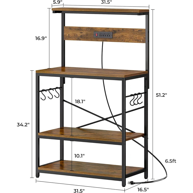Quintano 31.5'' Baker's Rack with Microwave Compatibility