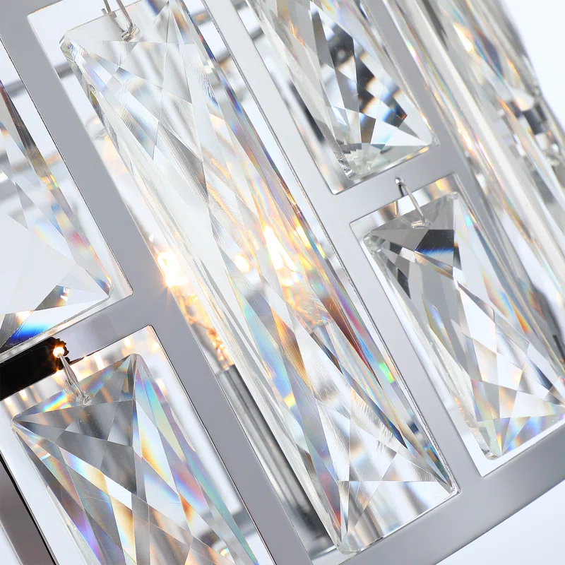 Mercer41 Kyersten 12" 3-Light Crystal Semi Flush Mount