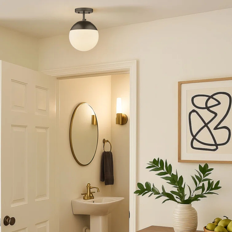 Hashtag Home Martina 1 -Light 7.5" Semi Flush Mount & Reviews | Wayfair