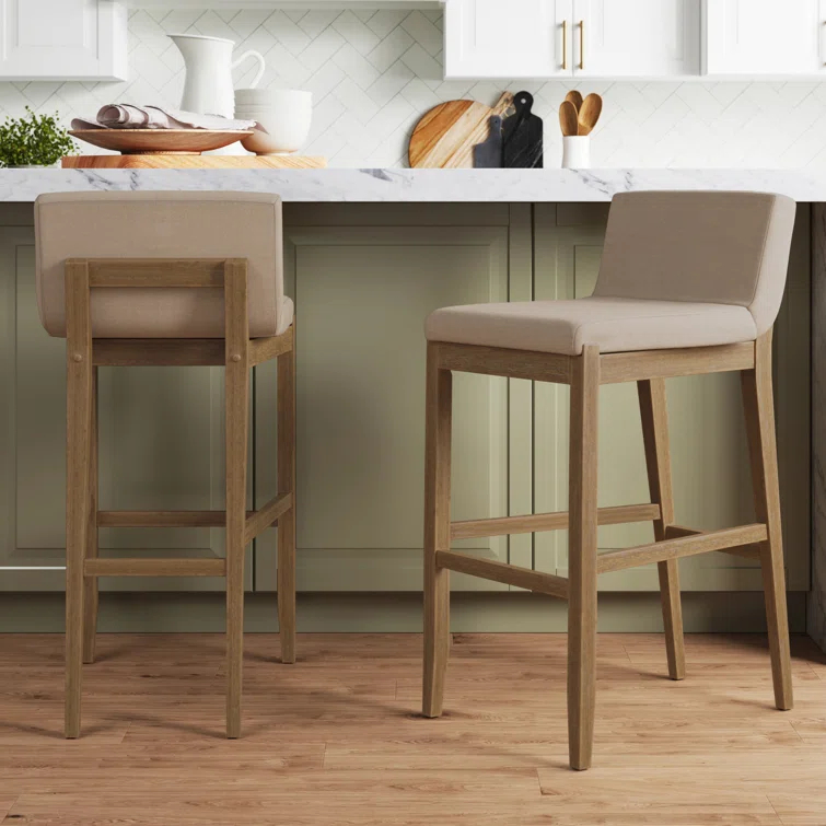 Nathan James Upholstered Wooden Stool