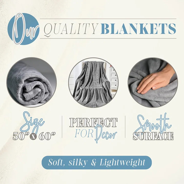 ELEGANT COMFORT Plain Weave / Muslin Throw Blanket