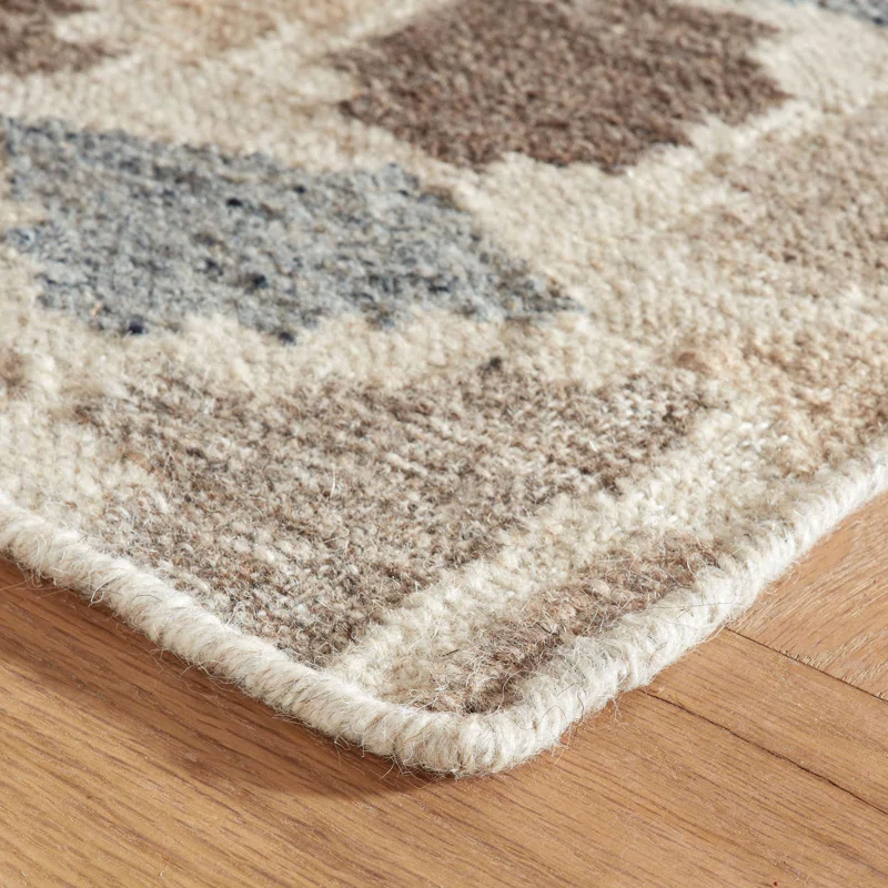 Dash and Albert Rugs Rufus Kit Kemp x Annie Selke Rufus Stone Kilim Natural Handwoven Wool Rug