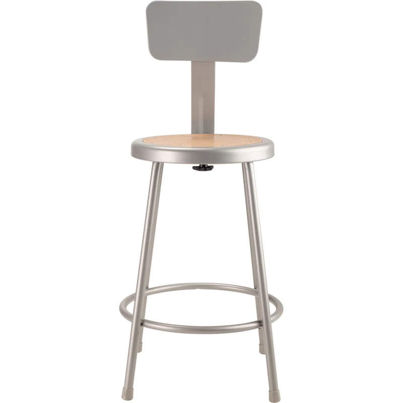 National Public Seating Heavy Duty Steel Stool With Backrest