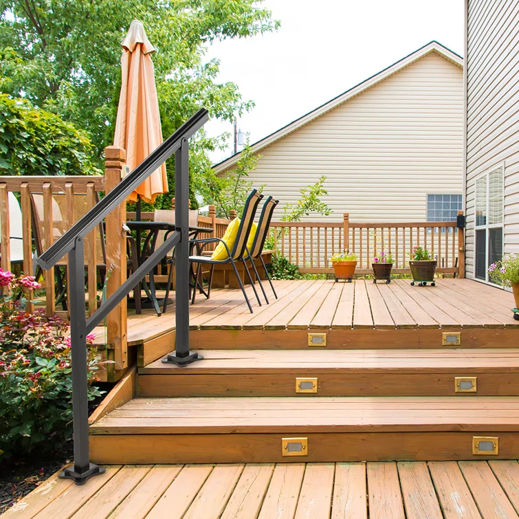 VEVOR Stair Railing Kit Aluminum Handrail Flexible Outdoor Deck Hand Rail