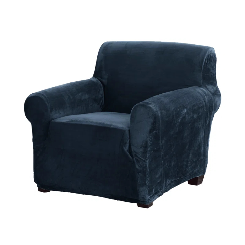 Symple Stuff Velvet Plush Stretch Chair Slipcover