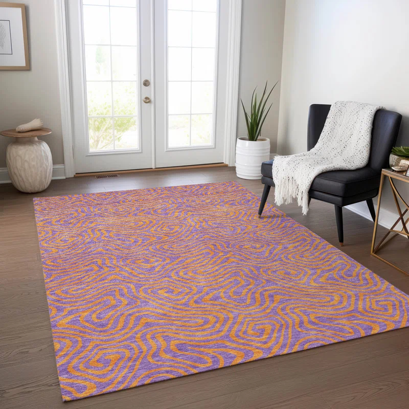 Machine Washable Indoor/Outdoor Chayden ACN1031 Purple 2'3" x 7'6" Runner Rug