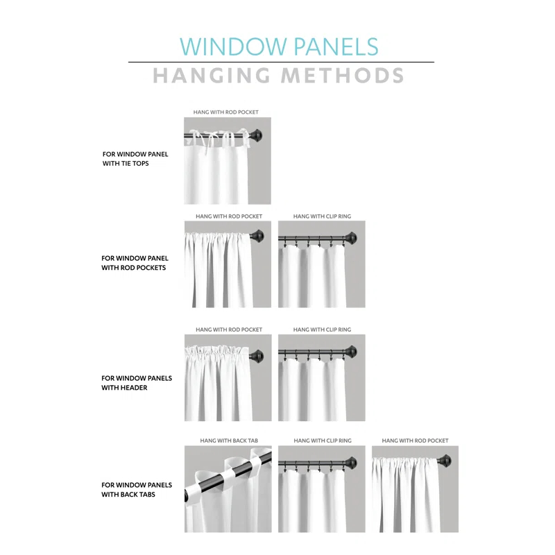 Lush Decor Kemmy Solid Semi-Sheer Single Curtain Panel