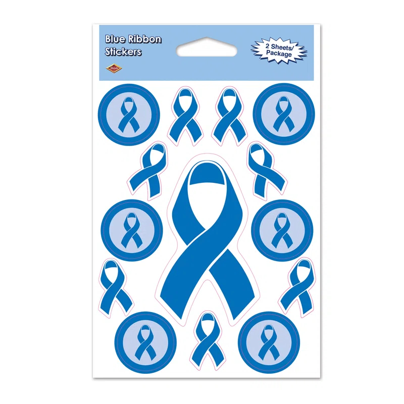 Beistle Blue Ribbon Stickers - 4" x 6" Sh - Pack of 12
