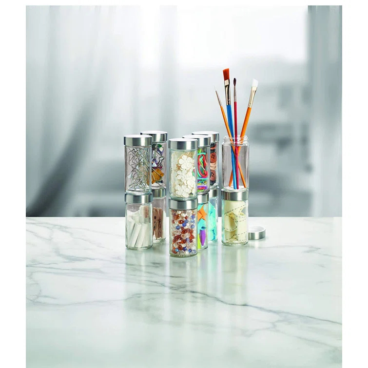Kamenstein Kamenstein Empty Jars With Silver Cap, 3-Ounce (Set of 12)