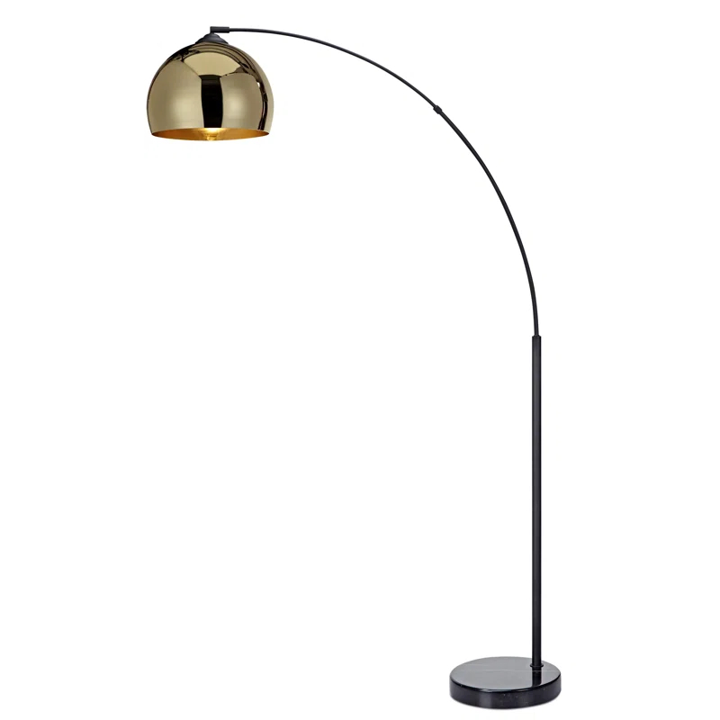 Wrought Studio™ Perlis 66.93" Arc Floor Lamp with Solid Marble Base
