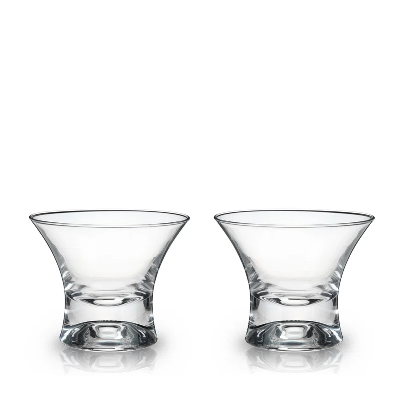 Viski Raye Heavy Base Stemless Crystal Manhattan Glasses (Set of 2)