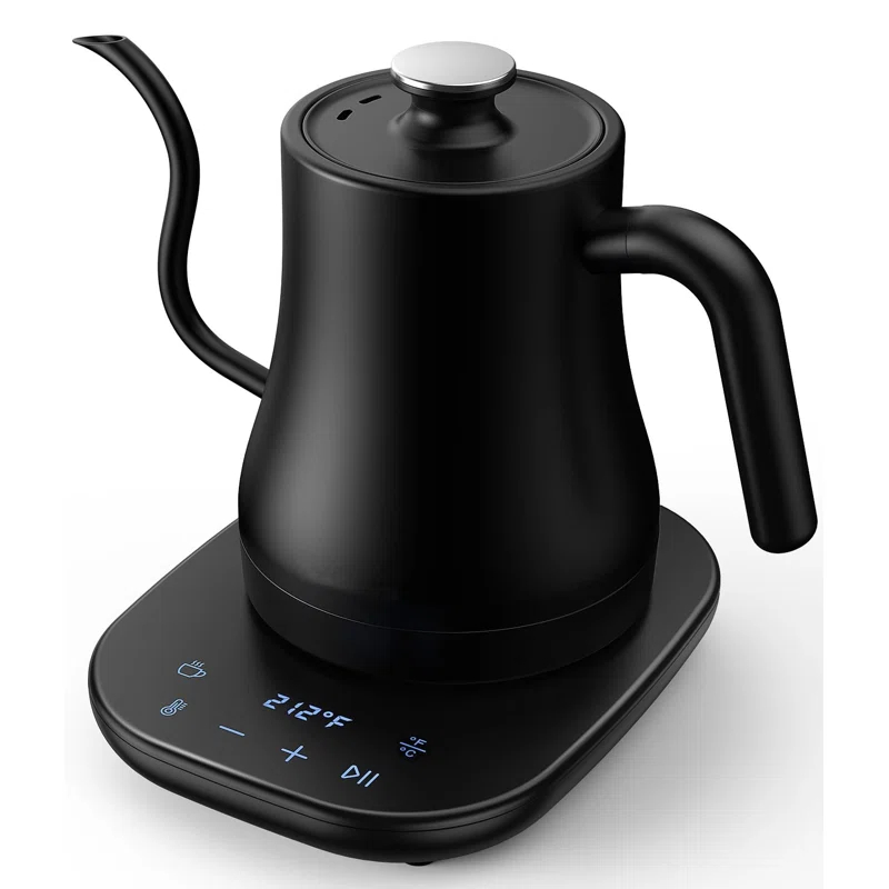 MODERN WALLS LLC Gooseneck Electric Kettle With Temperature Control, Fast Heat Electric Kettle For Pour Over Coffee/Tea, Auto Shut Off & Boil-Dry Protection, 4Hrs Keep Warm, Stainless Steel Inner