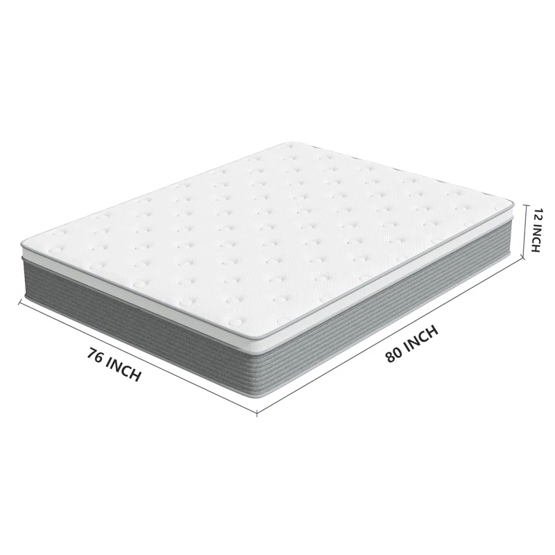 Alwyn Home Full Mattress 12 Inch Full Size Mattress Hybrid Design Memory Foam Full Mattress In A Box For Cooling Sleep Pressure Relief Supportive Fiberglass Free