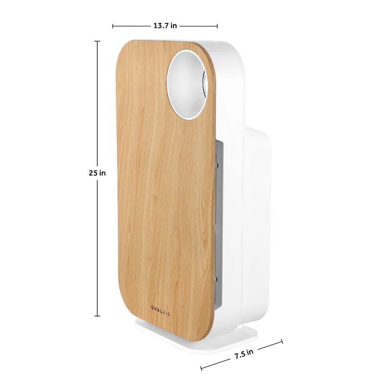 OVAL AIR OVAL AIR 3-Stage H13 True HEPA 5-in-1 Air Purifier reduces Allergies, Asthma, Pets, Odor, Smoke