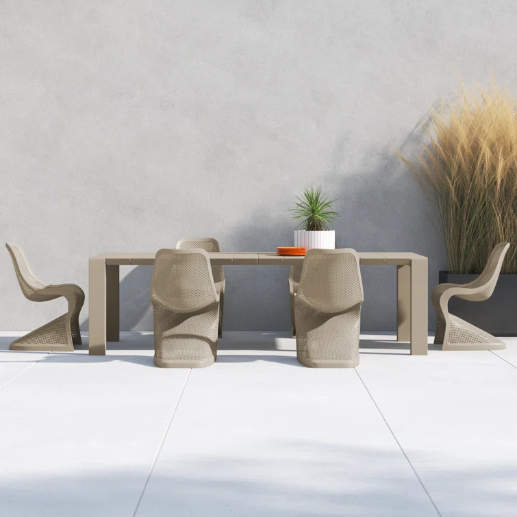 Farrah 118.1'' Rectangular 6 - Person Outdoor Dining Set