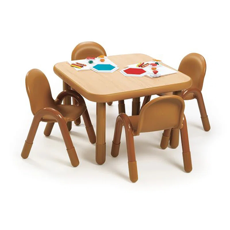 Angeles BASELINE Preschool 30" Square Table & Chair Set - Natural Wood