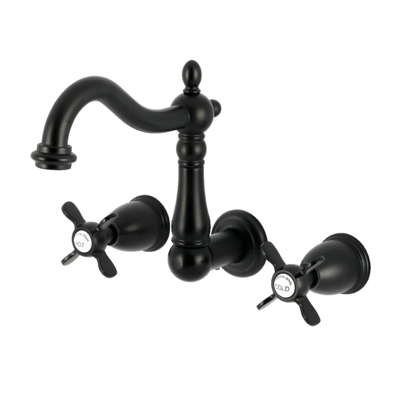 Kingston Brass Heritage Two-Handle 3-Hole Wall Mount Bathroom Faucet