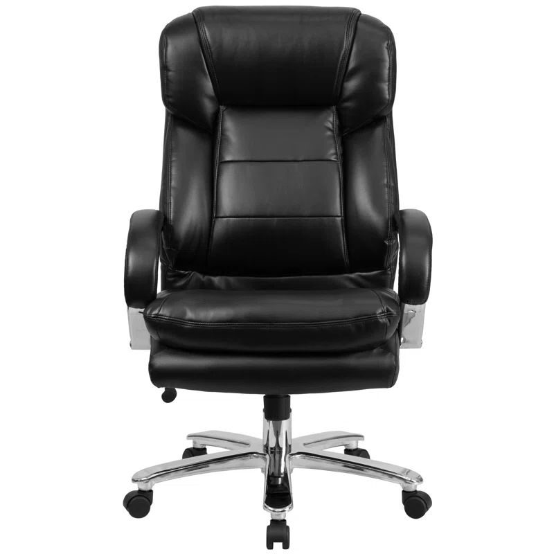 Belladonna Big & Tall LeatherSoft Ergonomic Office Chair with Headrest and Loop Arms by Flash Furniture