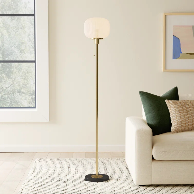Nausica Ribbed Glass Floor Lamp (58")