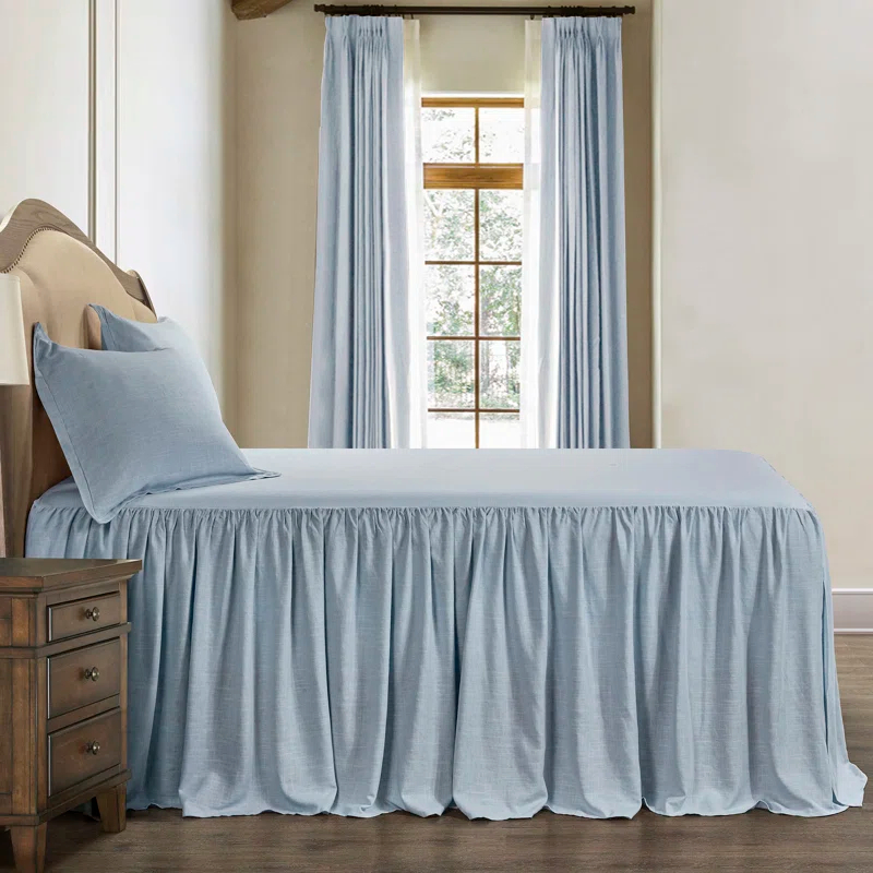 HiEnd Accents Luna Washed Linen Romantic Classic Chic Casual Modern Rustic Farmhouse Bedspread Set