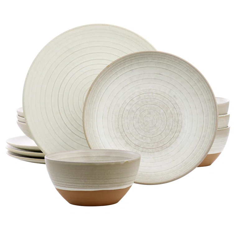Gibson Elite Gibson Elite 12 Piece Dreamweaver Round Earthenware Dinnerware Set