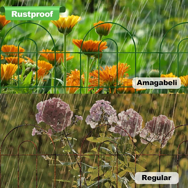 Amagabeli 35panels Decorative Garden Fence 18inchl x 50ft Border Animal Barrier Fence Border Green Thicken