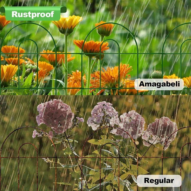 Amagabeli 35panels Decorative Garden Fence 18inchl x 50ft Border Animal Barrier Fence Border Green Thicken