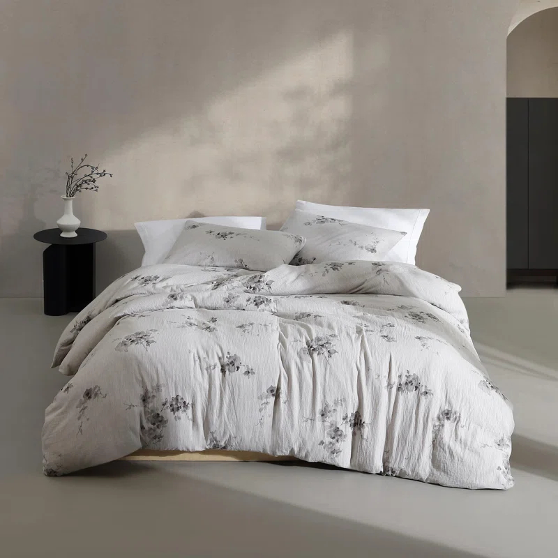 Calvin Klein Calvin Klein Aquarelle Floral Cotton Grey Comforter Set