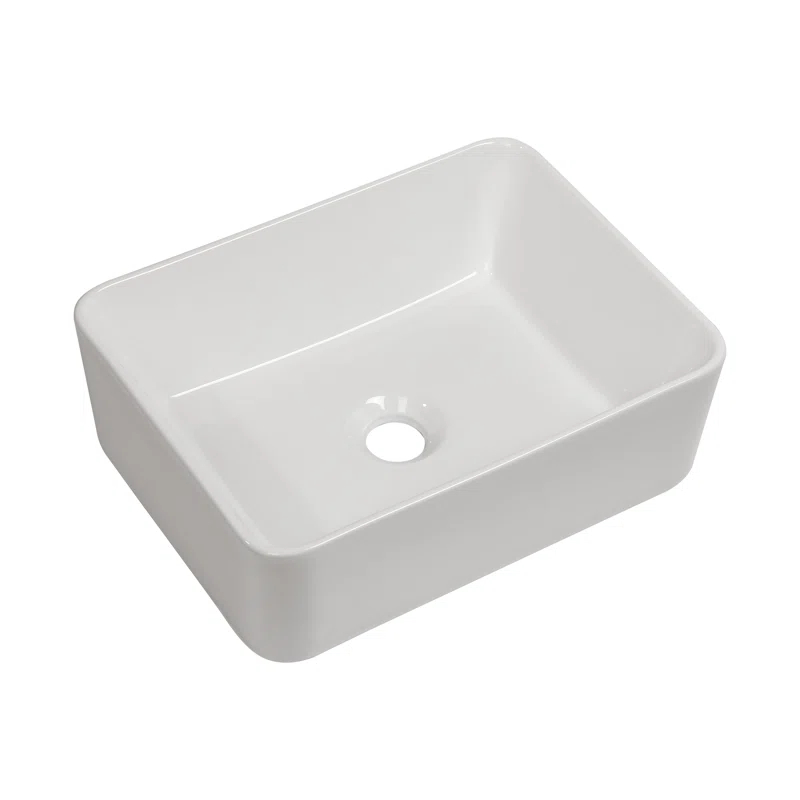 walterwork 16"x12" Ceramic Boat Shape Bathroom Sink