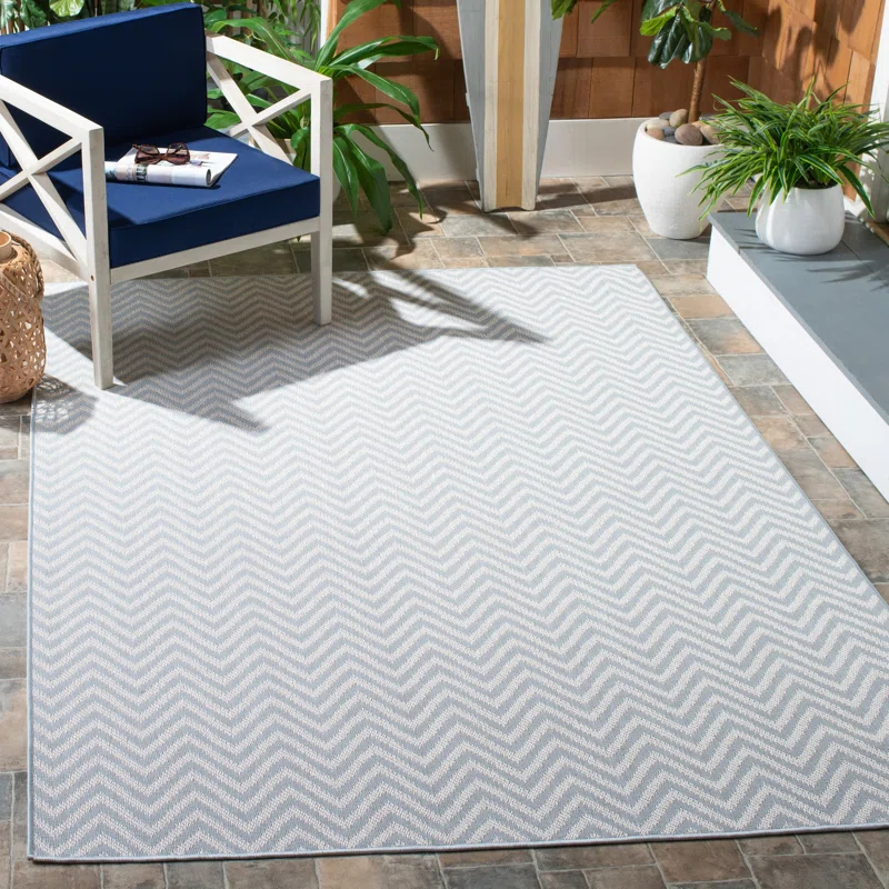 Martha Stewart Indoor Outdoor Performance Machine Washable Chevron Rug