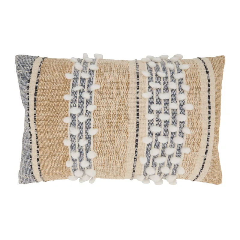 Saro Yari Collection Striped Cotton Throw Pillow