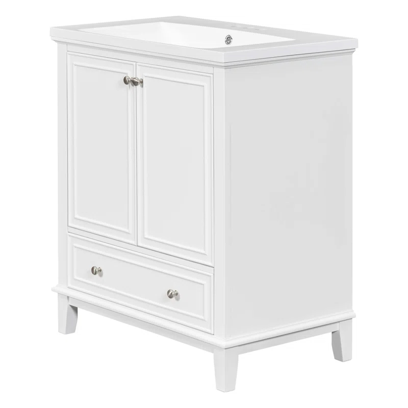 Jeltyprey 30" Bathroom Vanity with Sink Combo, Multi-functional Bathroom Cabinet with Doors and Drawer