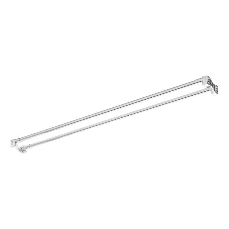 Signature Hardware 60" Brass Straight Double Bar Shower Curtain Rod